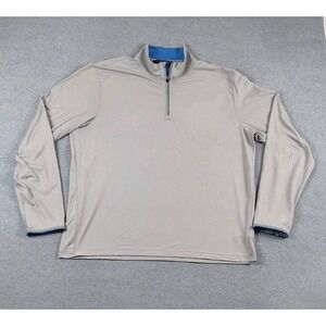 Polo Performance Golf WICKING Quarter 1/4  Zip by Ralph Lauren Mens XL Gray Blue
